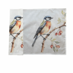 Colorful songbird DTG print on cotton napkins