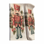 Red and green nutcracker with holly DTG print on cotton napkins