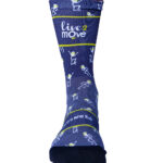 black fun design technical crew sports sock