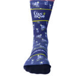 black fun design technical crew sports sock