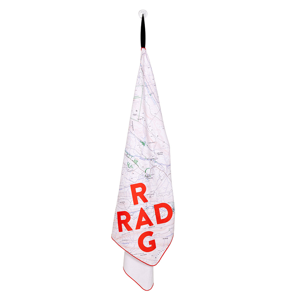red white and grey sports microfibre towel