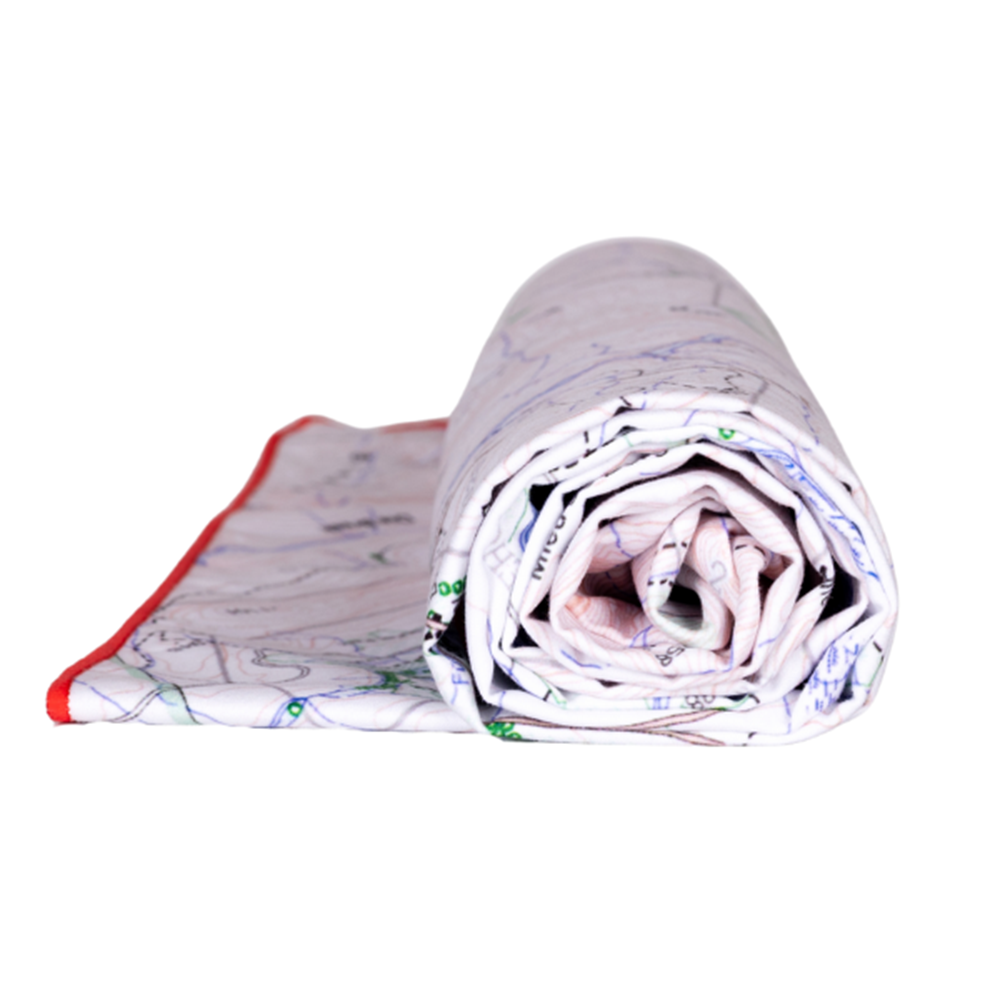 red white and grey sports microfibre towel