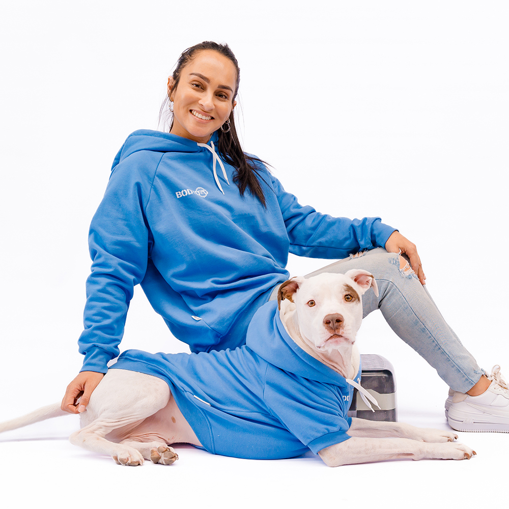 matching denim blue adult hoodie