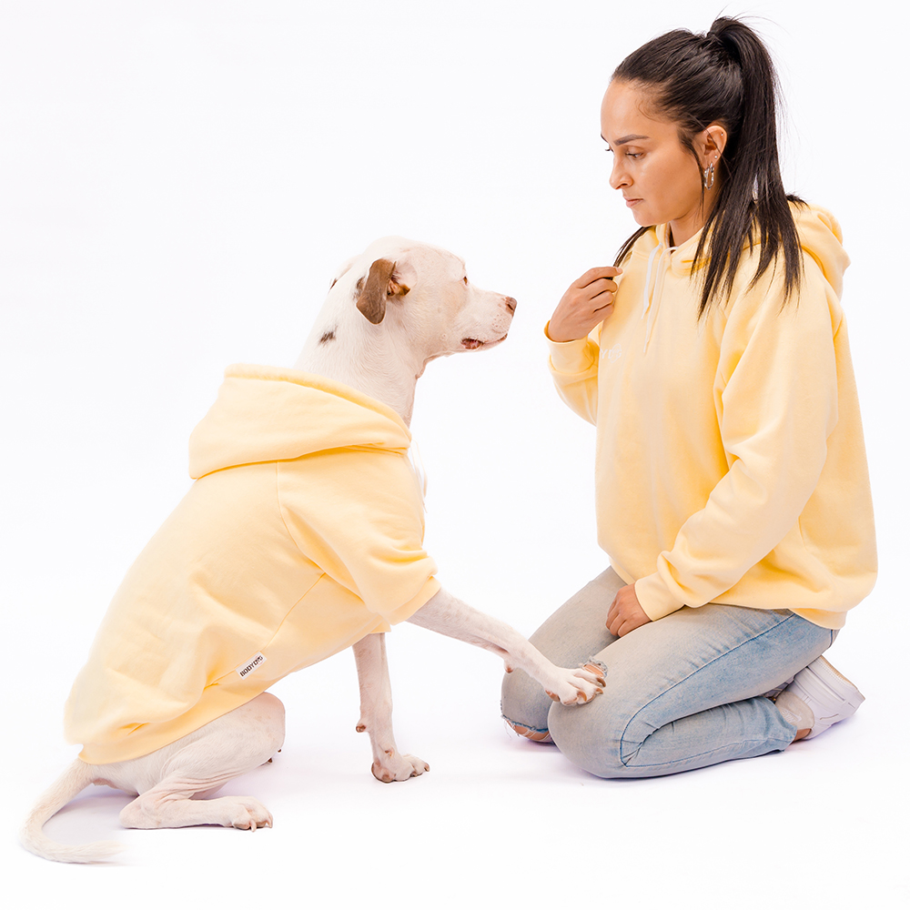 matching yellow adult hoodie