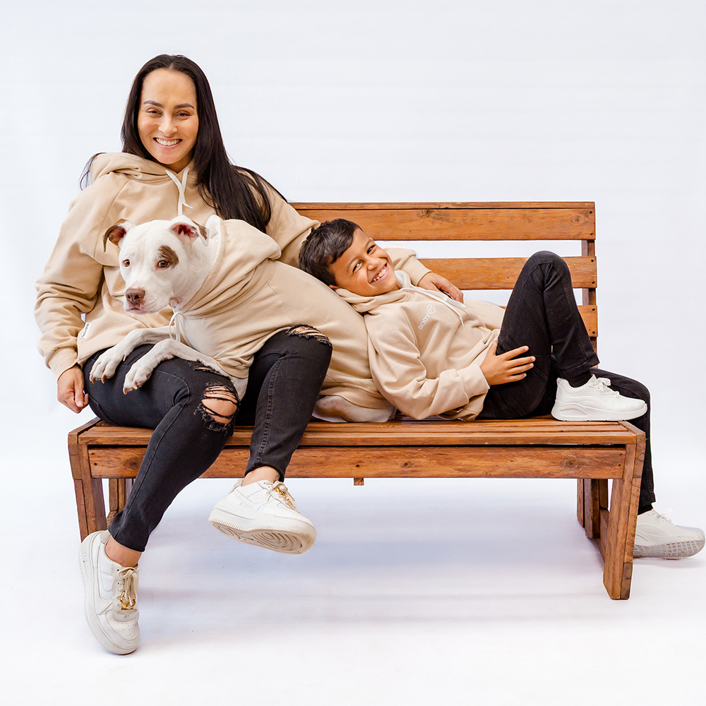 matching stone brushed fleece hoodie