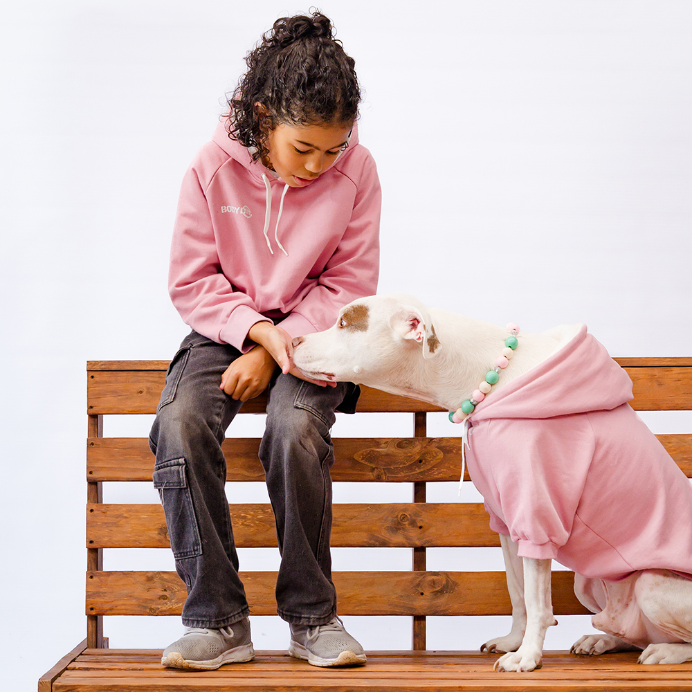 matching kids pink hoodie