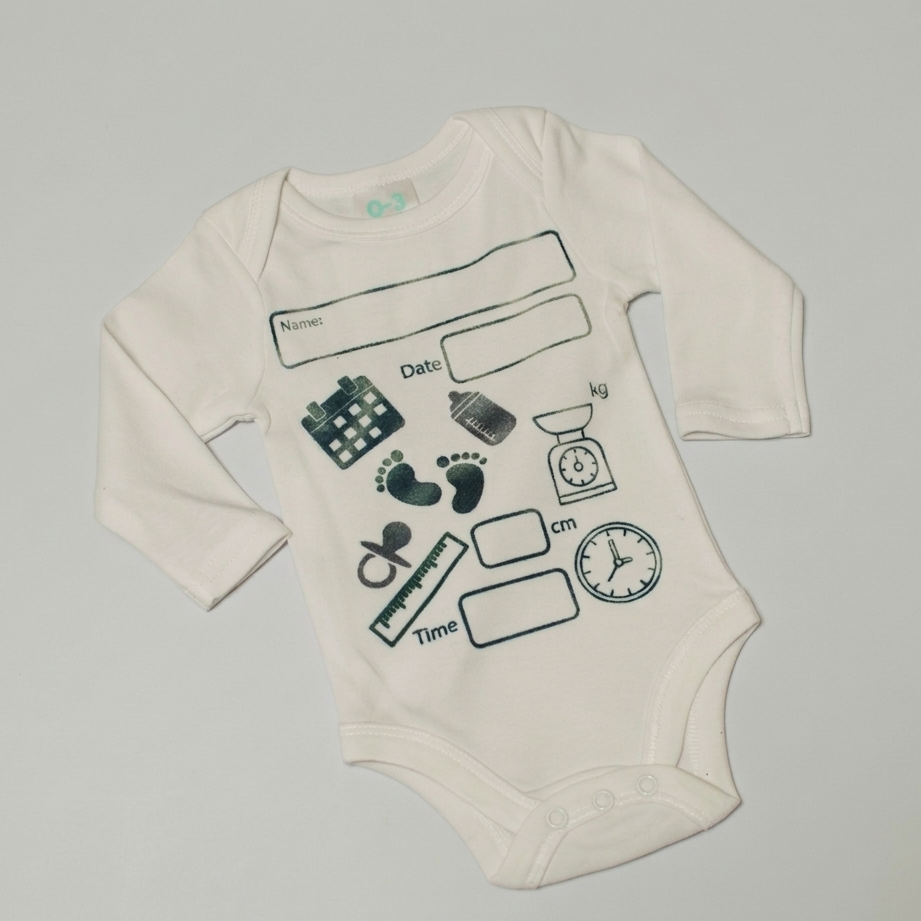 baby birth announcement baby grow onesie