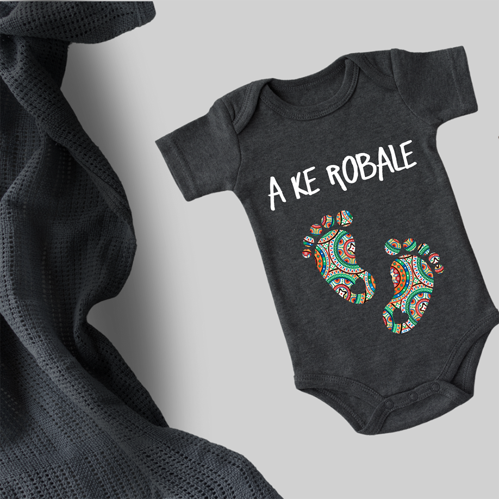 African themed printed baby grow