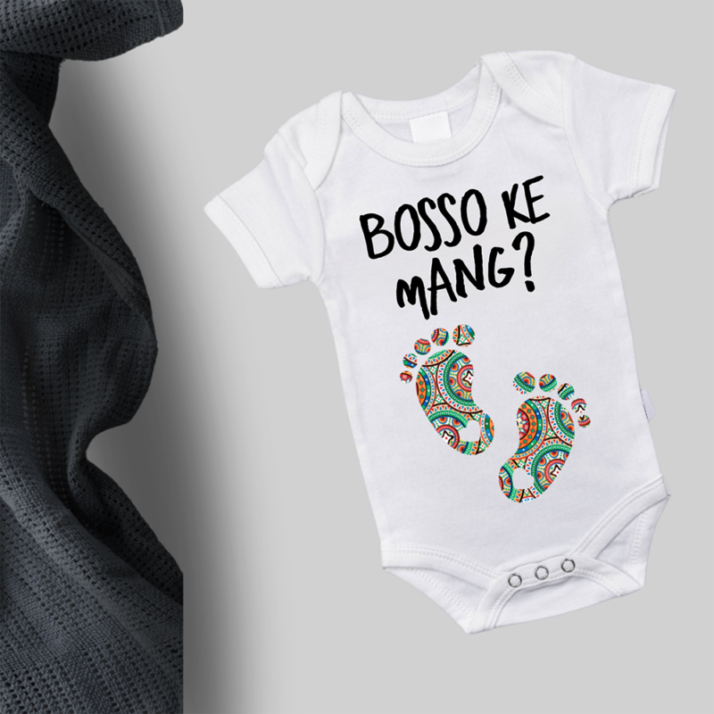 African themed printed baby grow