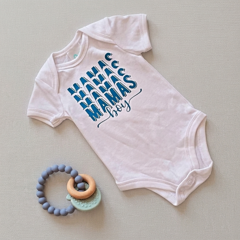 Mammas boy printed baby grow onesie