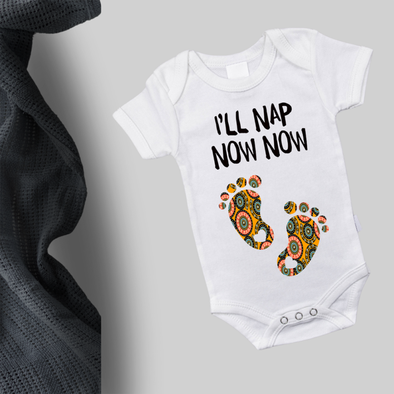 African themed printed baby grow