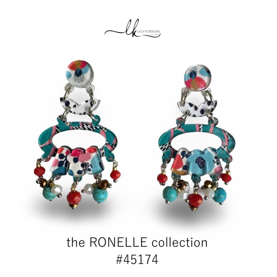 colourful plexiglass handmade earrings