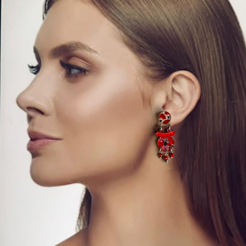 colourful plexiglass handmade earrings