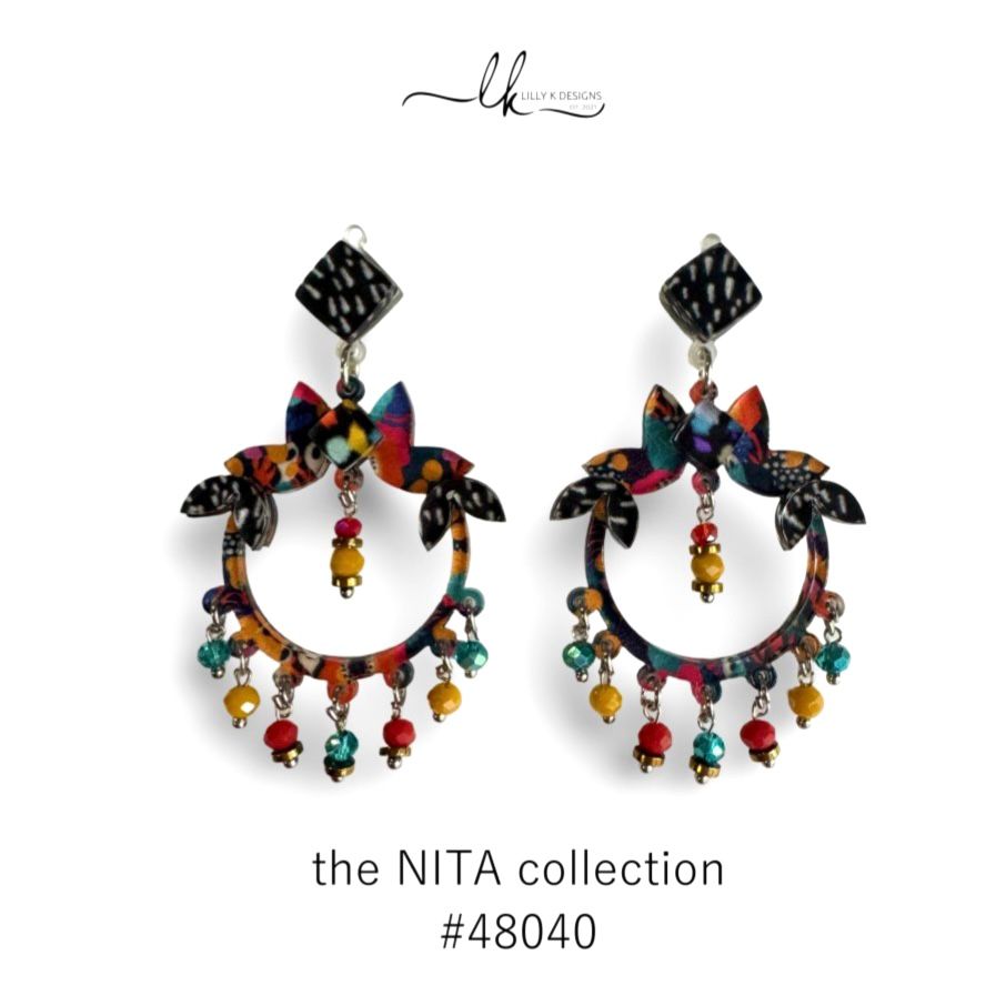 colourful plexiglass handmade earrings