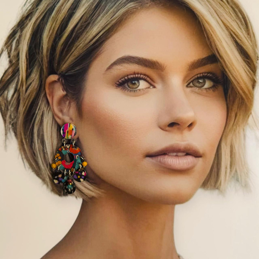 colourful plexiglass handmade earrings
