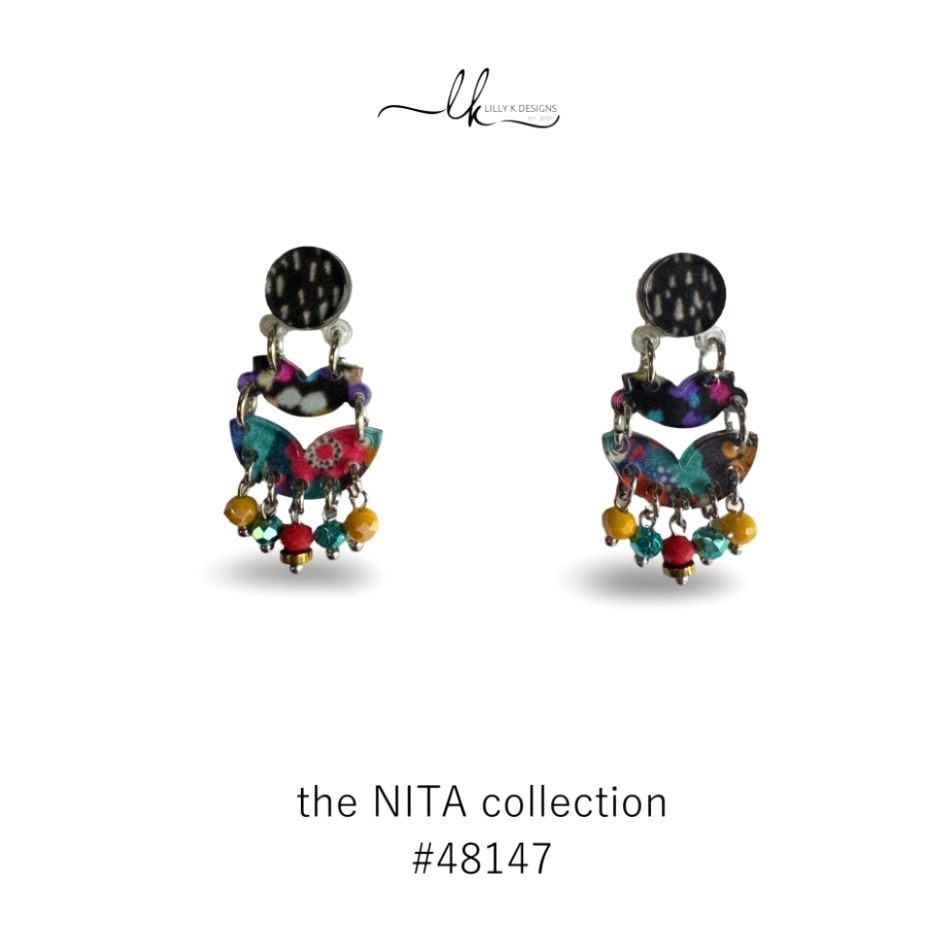 colourful plexiglass handmade earrings