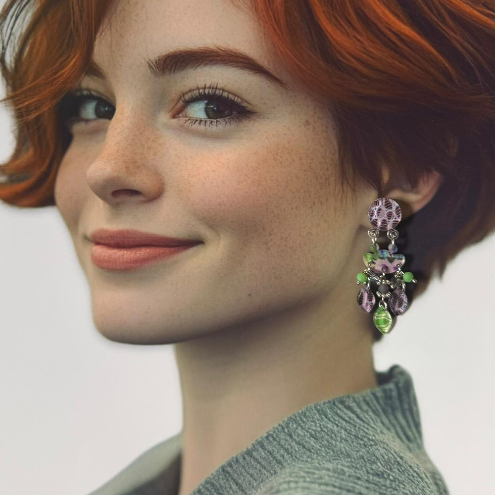 colourful plexiglass handmade earrings