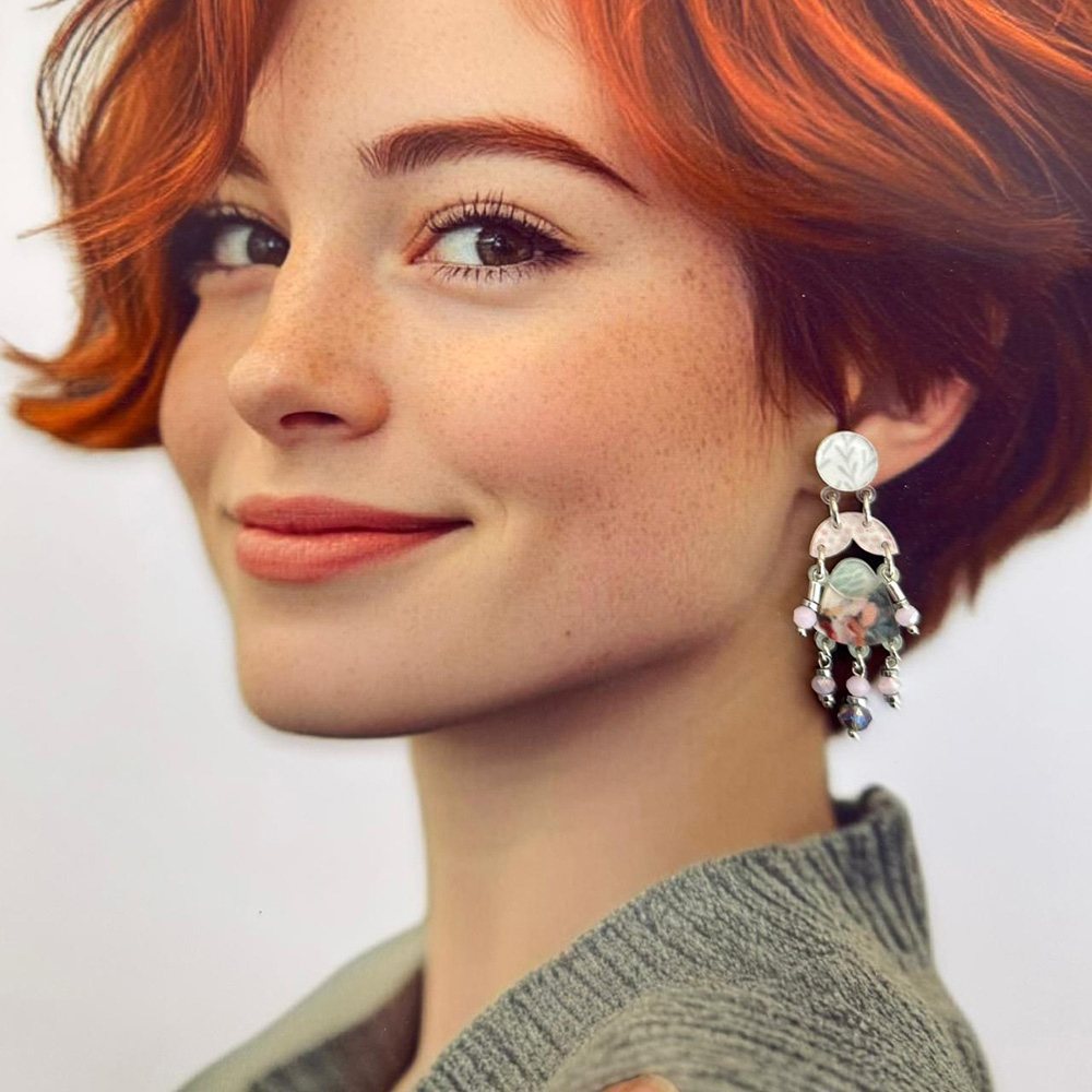 colourful plexiglass handmade earrings