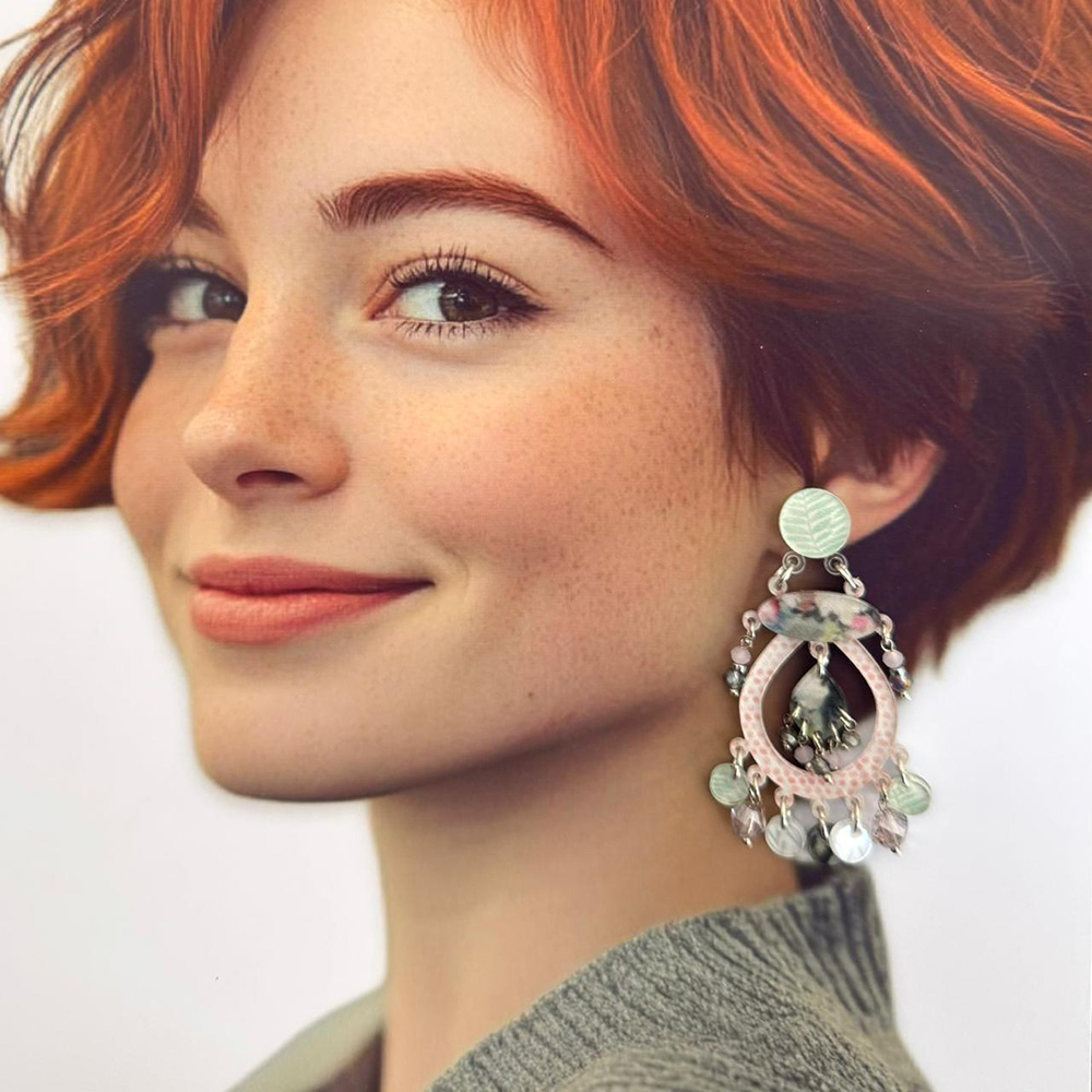 colourful plexiglass handmade earrings