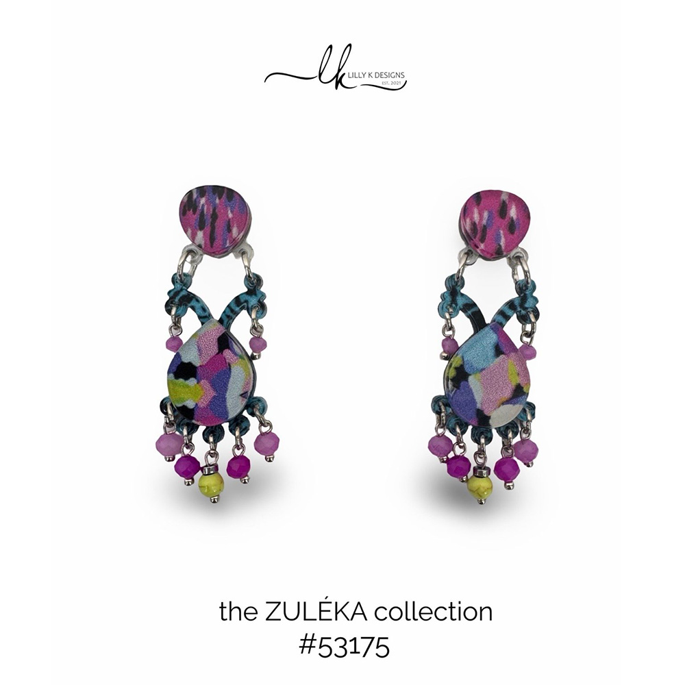 colourful plexiglass handmade earrings