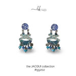 blue plexiglass handmade earrings