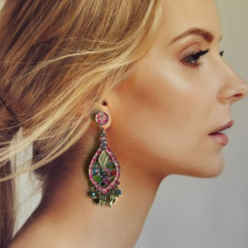 colourful plexiglass handmade earrings