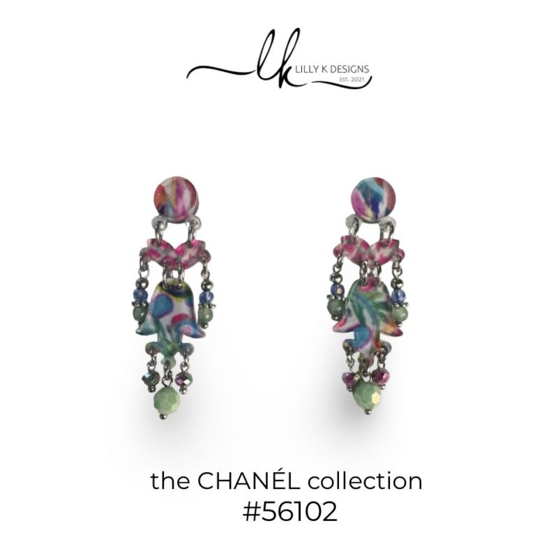colourful plexiglass handmade earrings