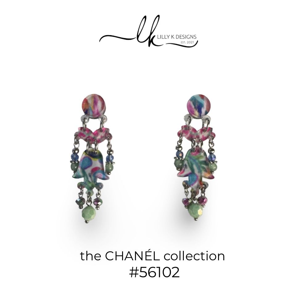 colourful plexiglass handmade earrings