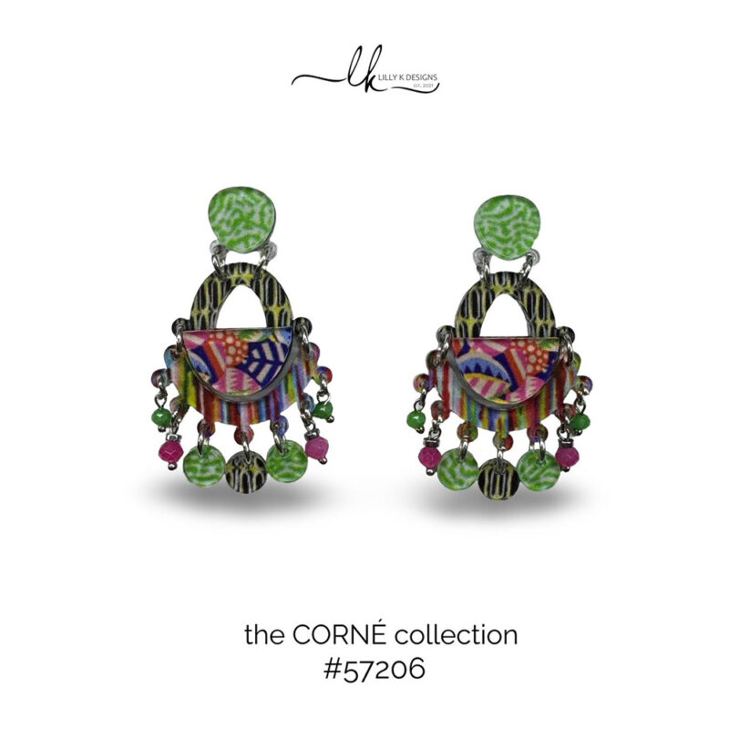 colourful plexiglass handmade earrings