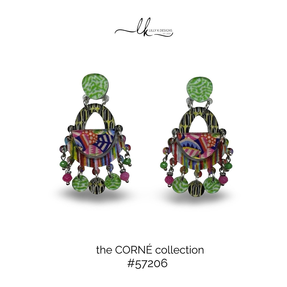 colourful plexiglass handmade earrings