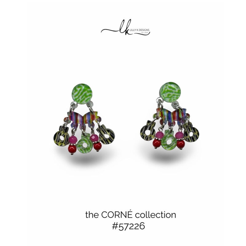 colourful plexiglass handmade earrings