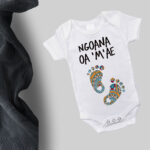 African themed printed baby grow