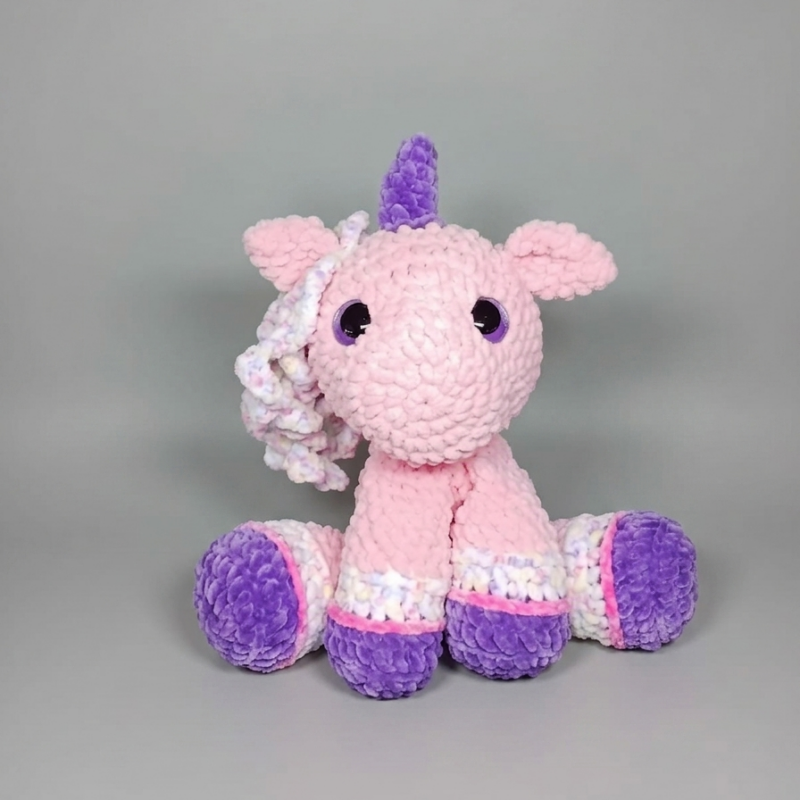 pink unicorn crochet plushie