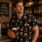 golf shirt with a beer print