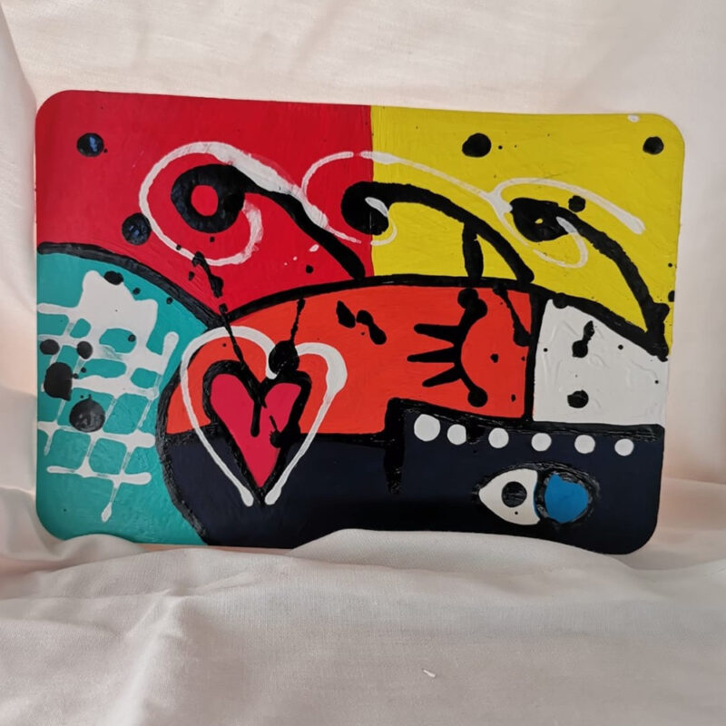 colorful hand painted post card