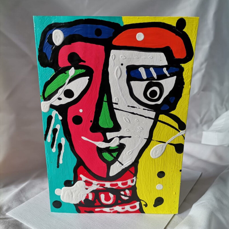 colorful hand painted greeting card