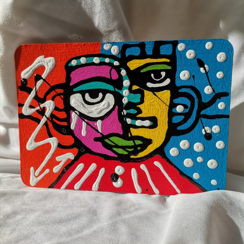 colorful hand painted post card