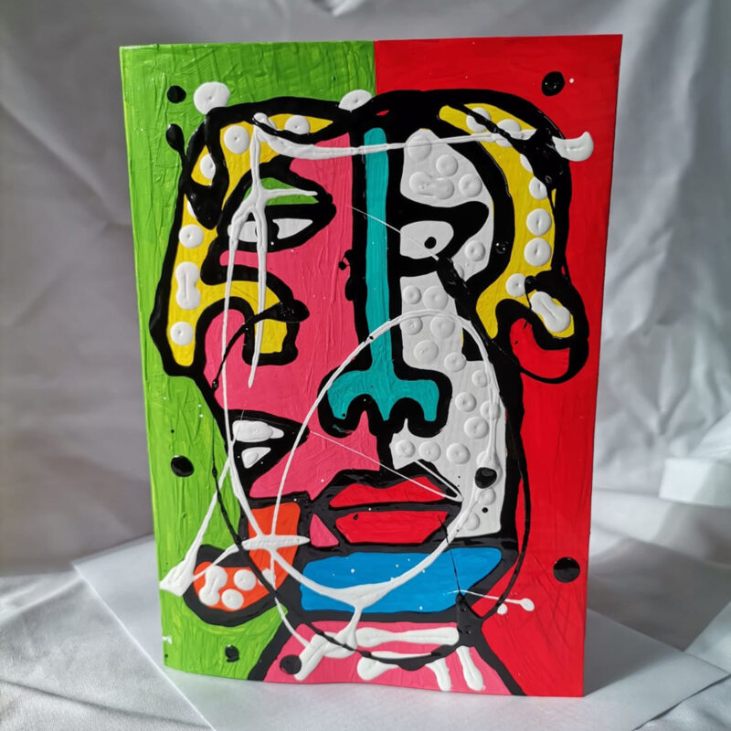 colourful hand painted greeting card