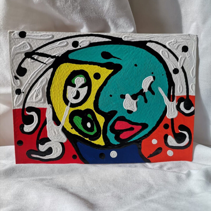 hand painted post card