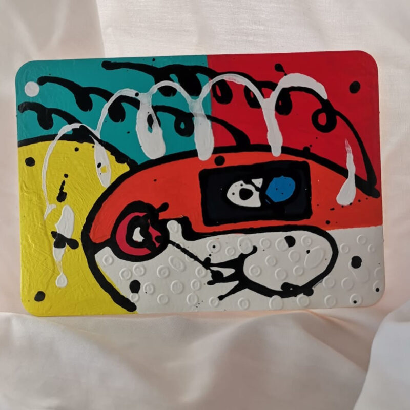 Colourful hand painted post card