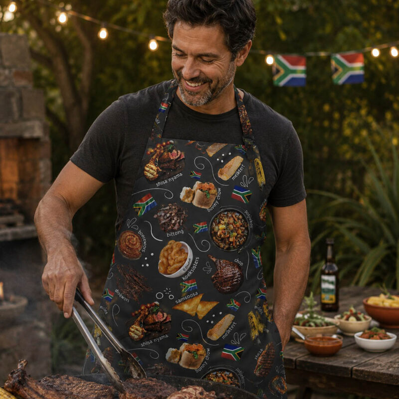apron with SA theme print