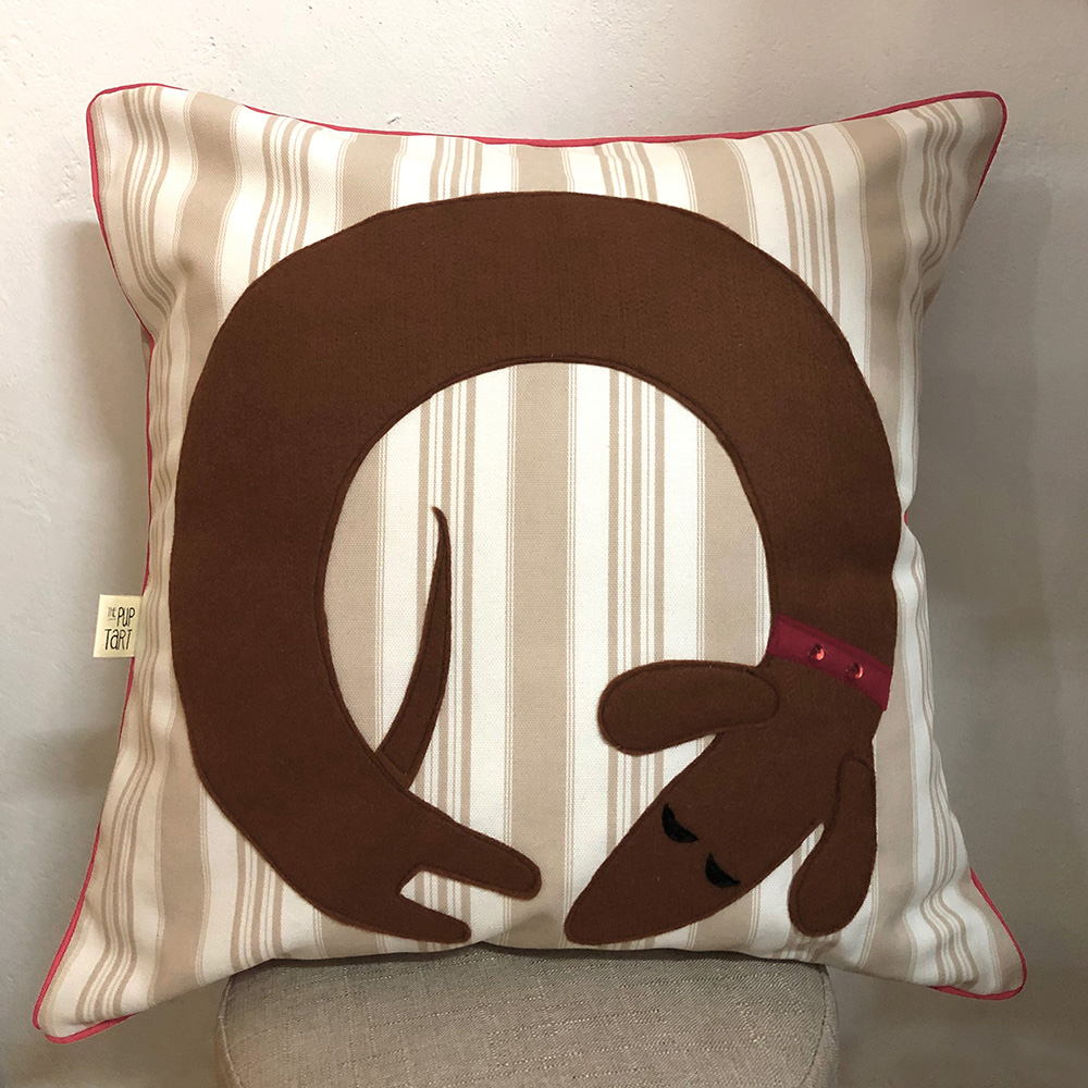 Dachshund scatter cushion