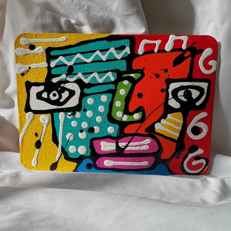 colorful hand painted post card
