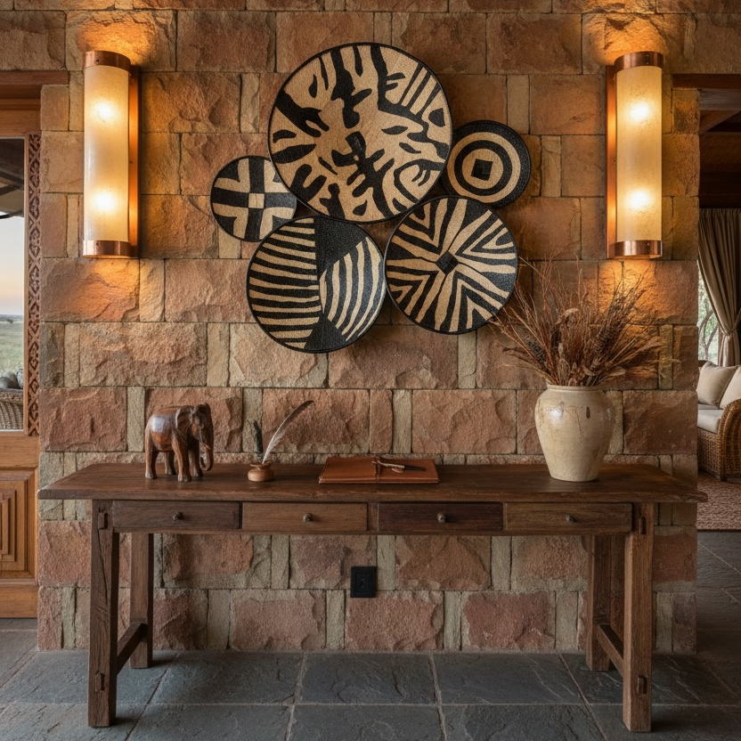 Tonga Wall Basket Painted Set 5pcs - Image 3