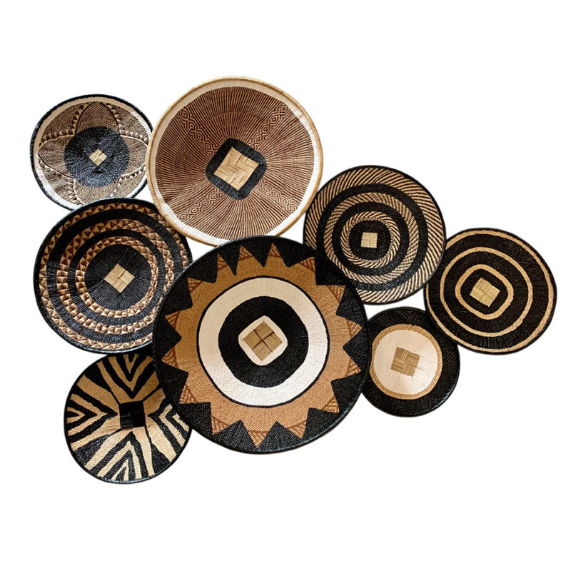 Tonga Wall Basket Painted Set 8pcs