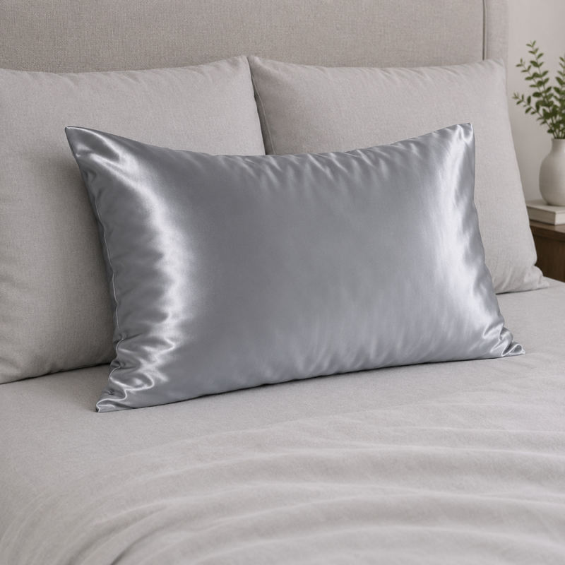 Grey Satin Pillowcase