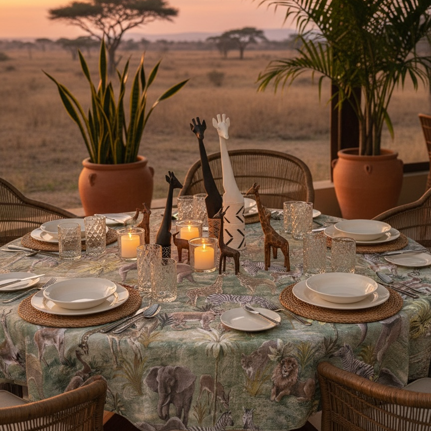 wildlife printed table cloth