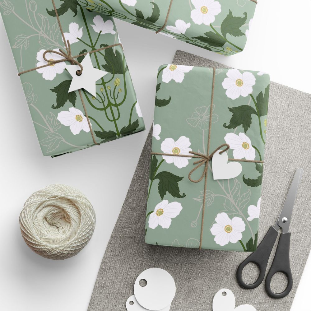 Vintage Anemone Gift Wrap - Image 2