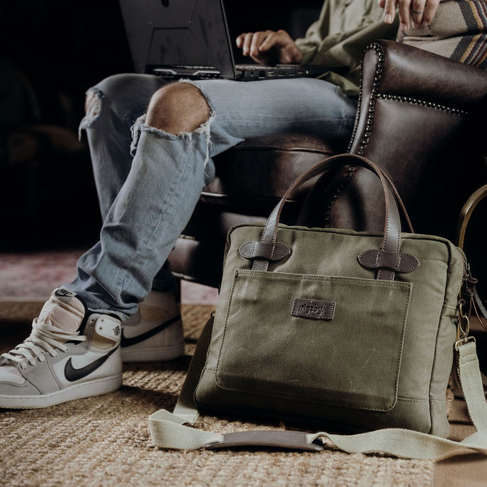 Rigsby Laptop Bag Sage - Image 4